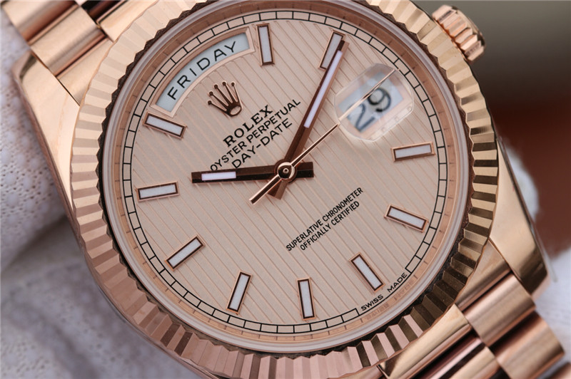 N廠Rolex勞力士DAY-DATE星期日歷型m228235-0005玫瑰金條釘復刻表