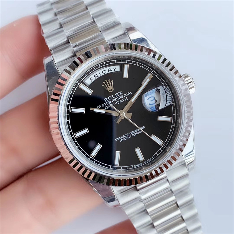 N廠Rolex勞力士DAY-DATE星期日歷型m228239-0005黑盤條釘復(fù)刻表