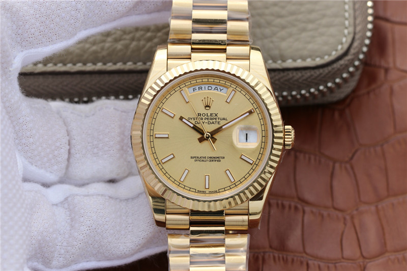 N廠Rolex勞力士DAY-DATE星期日歷型228238全金條釘復刻表