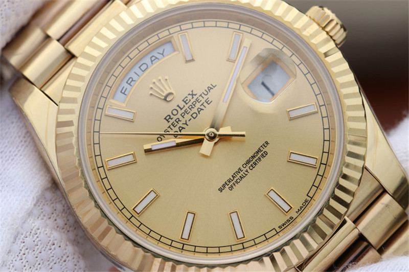 N廠Rolex勞力士DAY-DATE星期日歷型228238全金條釘復刻表