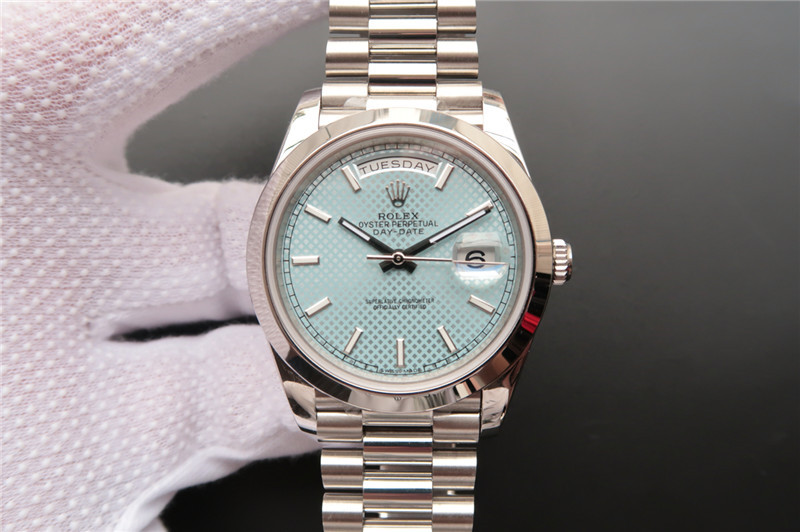 N廠Rolex勞力士DAY-DATE星期日歷型m228206-0004冰藍面條釘復刻表