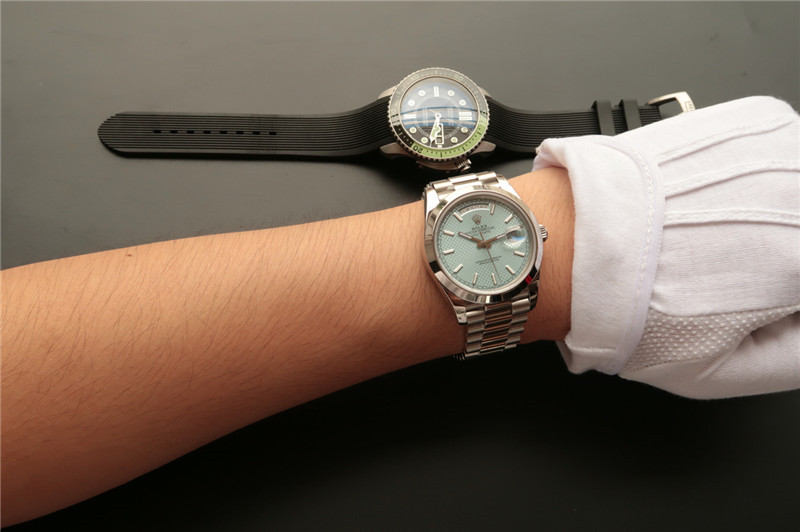 N廠Rolex勞力士DAY-DATE星期日歷型m228206-0004冰藍面條釘復刻表