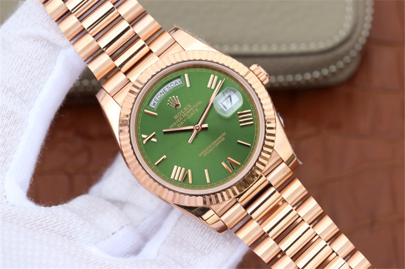 N廠Rolex勞力士DAY-DATE星期日歷型m228235-0025綠盤羅馬字釘復(fù)刻表