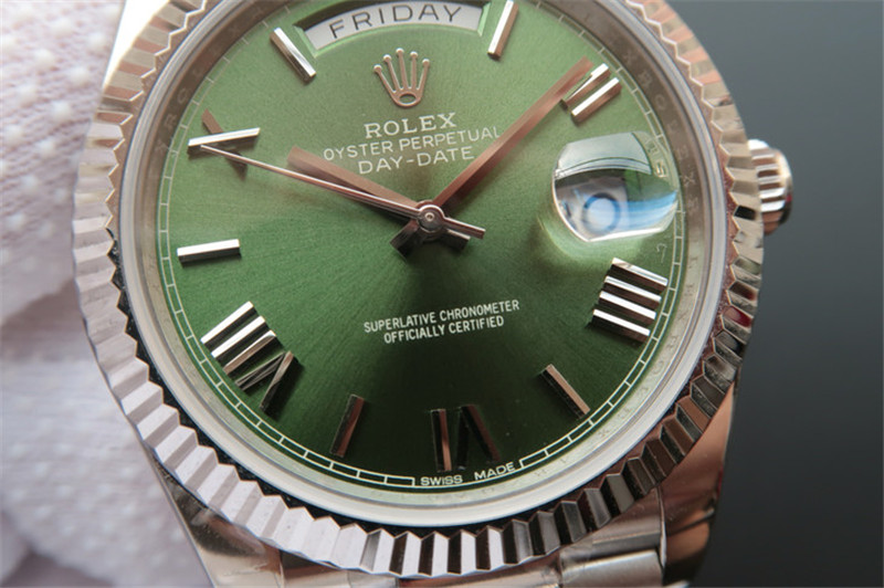 N廠Rolex勞力士DAY-DATE星期日歷型m228239-0033綠盤羅馬字釘復(fù)刻表