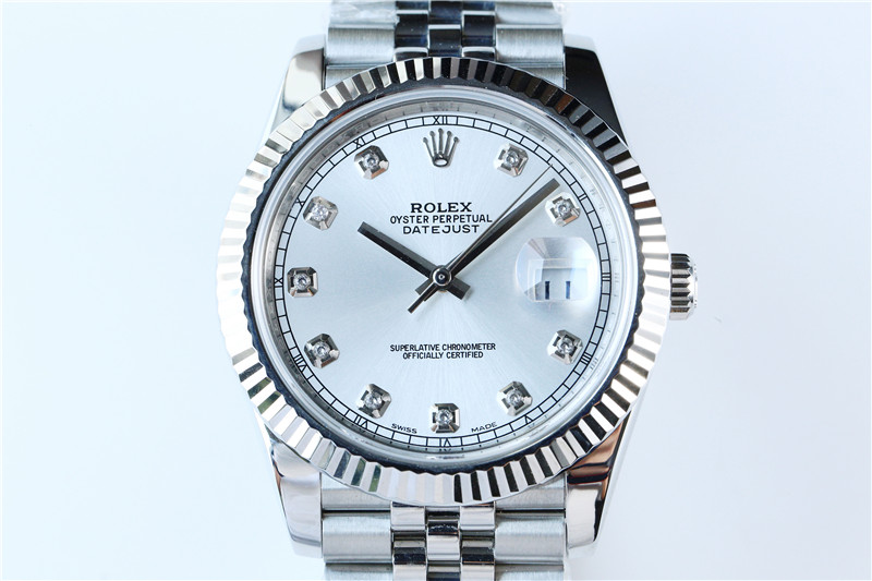 N廠Rolex勞力士41mm日志型銀盤鉆釘牙圈五銖鏈復刻表