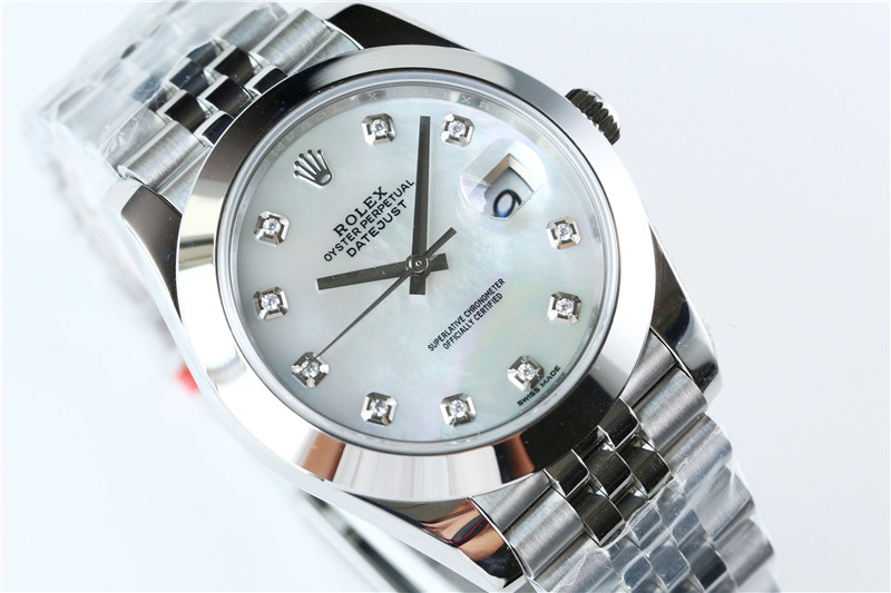 N廠Rolex勞力士41mm日志型貝母盤鉆釘光圈五銖鏈復刻表