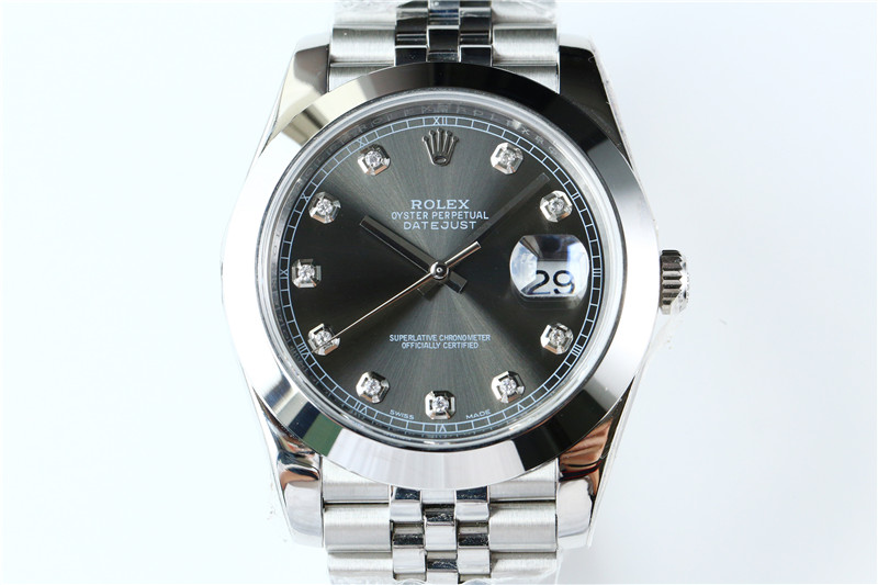 N廠Rolex勞力士41mm日志型灰盤鉆釘光圈五銖鏈復刻表