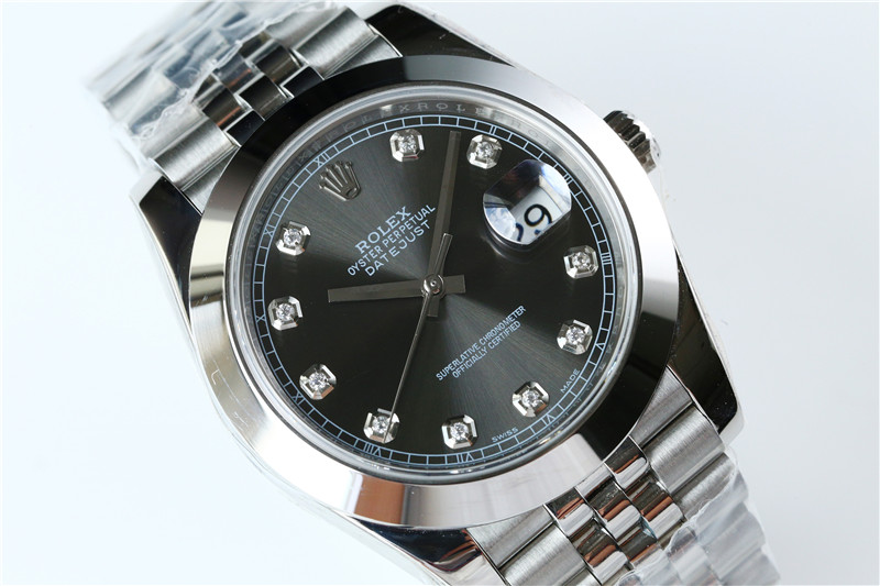 N廠Rolex勞力士41mm日志型灰盤鉆釘光圈五銖鏈復刻表