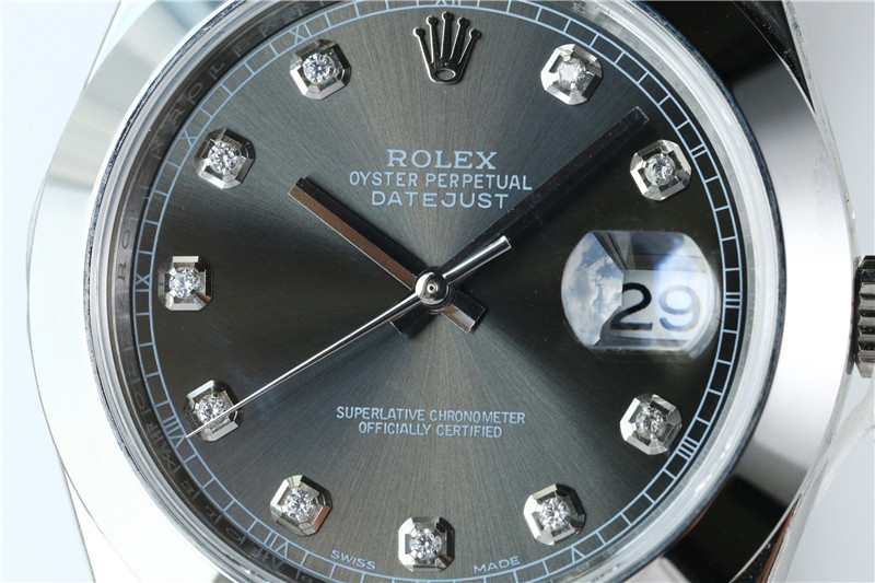 N廠Rolex勞力士41mm日志型灰盤鉆釘光圈五銖鏈復刻表