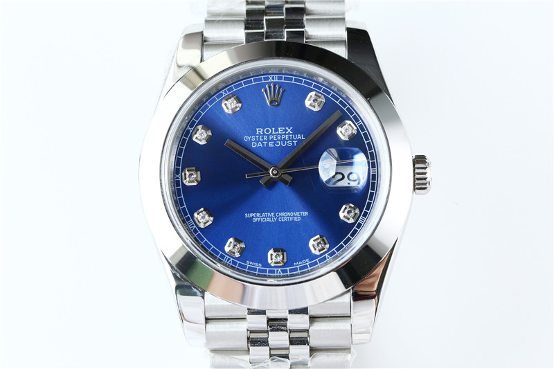 N廠Rolex勞力士41mm日志型藍(lán)盤(pán)鉆釘光圈五銖鏈復(fù)刻表