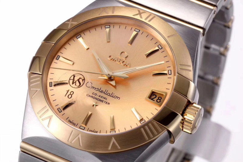 VS廠歐米茄星座系列金色表盤表針款復(fù)刻腕表做工評測