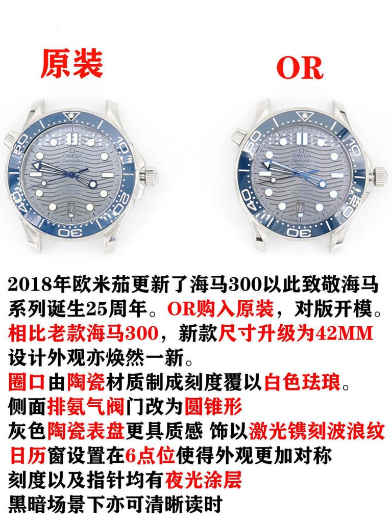 OR廠歐米茄海馬系列300M復刻腕表對比正品圖文評測-OR手表評測