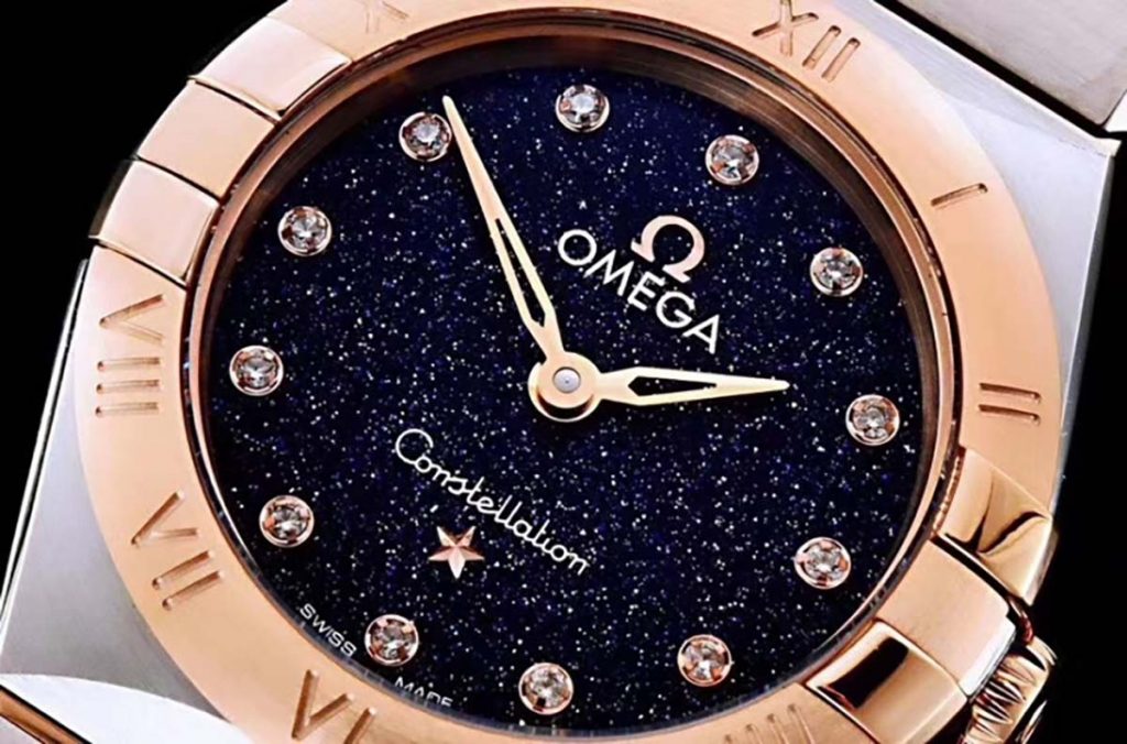 GF廠歐米茄星座系列間玫瑰金星空藍字面復刻腕表做工深度評測