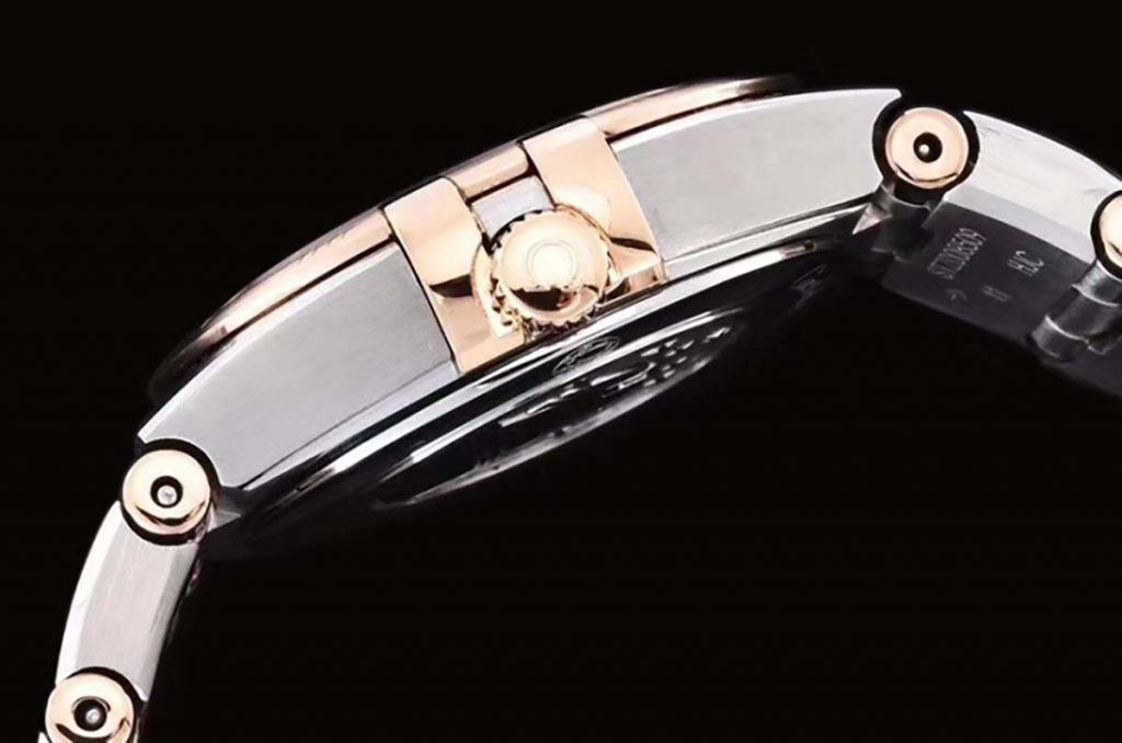 GF廠歐米茄星座系列間玫瑰金星空藍字面復刻腕表做工深度評測