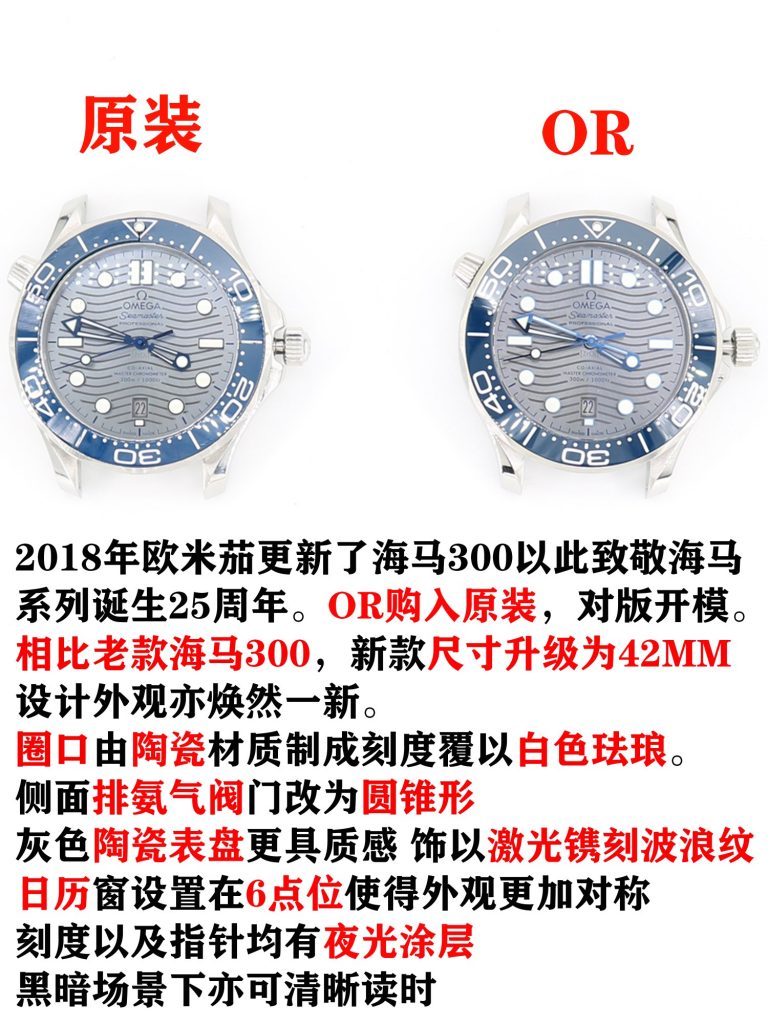 OR廠歐米茄海馬300M灰盤真假對比評測