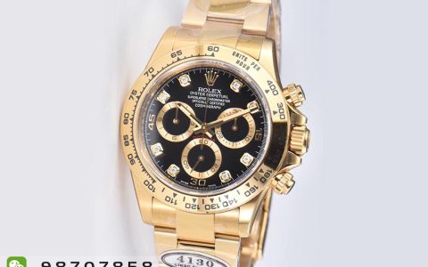 CleaN廠C廠勞力士迪通拿黑盤鉆刻金圈款復刻腕表值不值得入手-C廠迪通拿M116508-0016手表如何