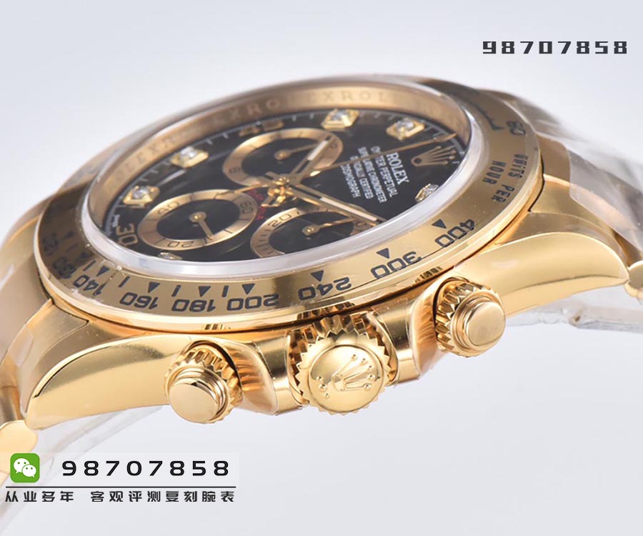 CleaN廠C廠勞力士迪通拿黑盤鉆刻金圈款復刻腕表值不值得入手-C廠迪通拿M116508-0016手表如何