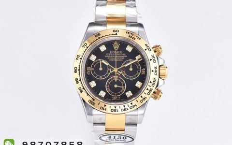 CleaN廠C廠勞力士迪通拿間金黑盤鉆刻款復刻腕表會一眼假嗎-C廠迪通拿m116503-0008手表如何