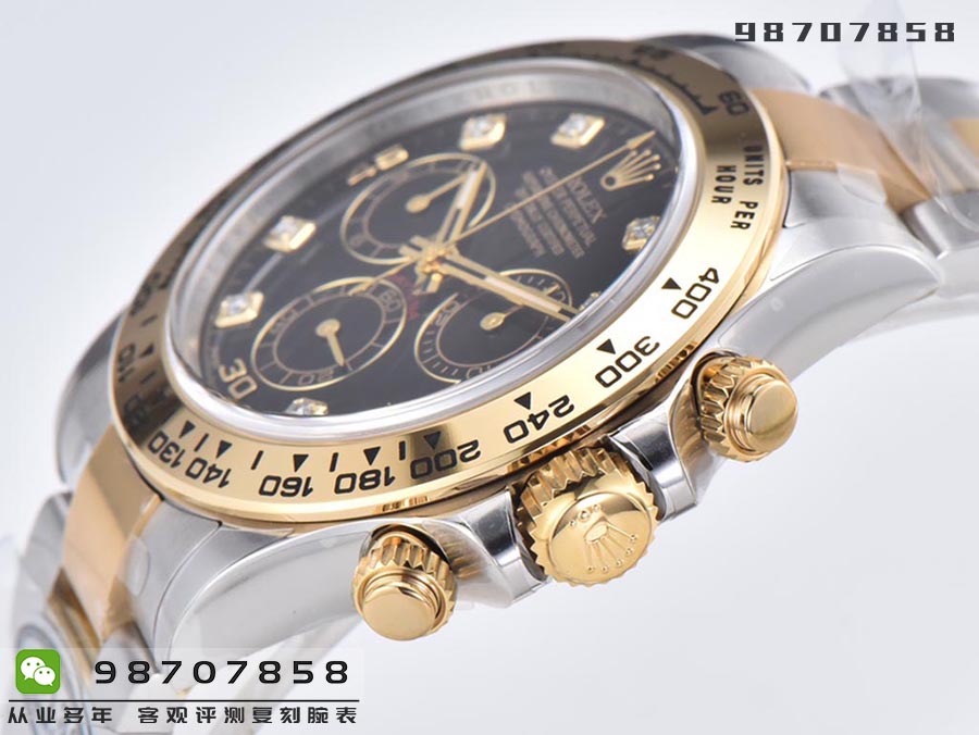 CleaN廠C廠勞力士迪通拿間金黑盤鉆刻款復刻腕表是否會一眼假-C廠迪通拿m116503-0008手表如何