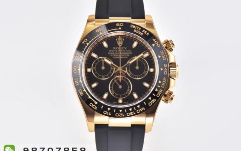 CleaN廠C廠勞力士迪通拿黑陶圈黑盤金款復刻腕表能過專柜嗎-C廠迪通拿M116518ln-0043