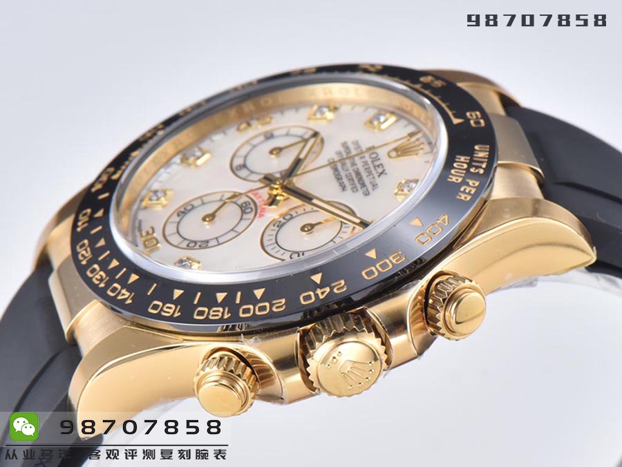 CleaN廠C廠勞力士迪通拿貝母陶瓷圈金迪復(fù)刻腕表細節(jié)做工深度評測-C廠迪通拿m116508-0007