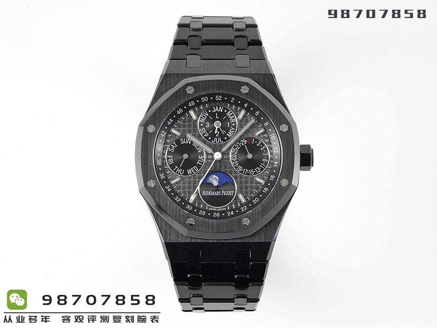 APS廠愛彼皇家橡樹萬年歷黑陶款復刻腕表細節如何-APS手表時計