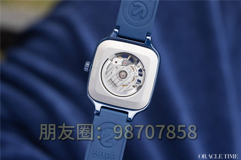 Rado True 方形自動鏤空藍(lán)色腕表評測