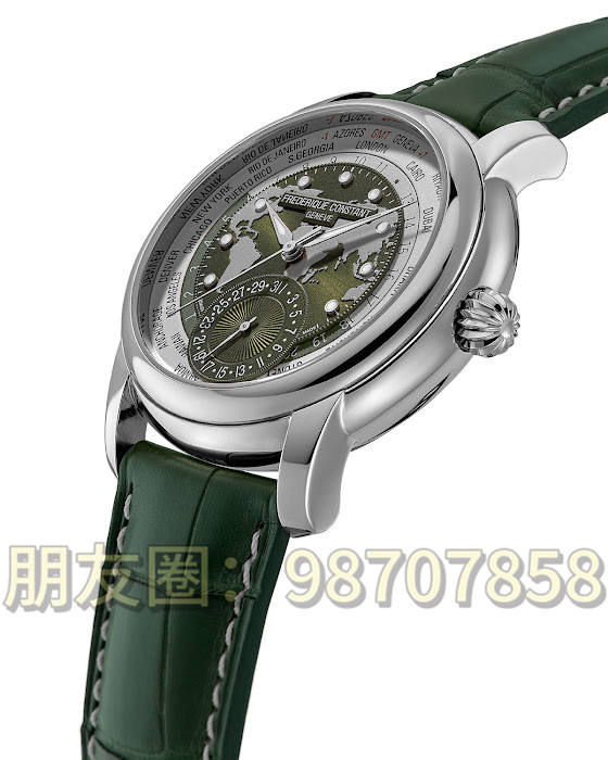 康斯登經典世界時自制腕表綠色